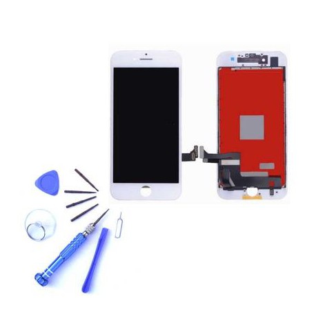 Ecran LCD et vitre tactile iPhone 7 BLANC (AAA+) + kit outils